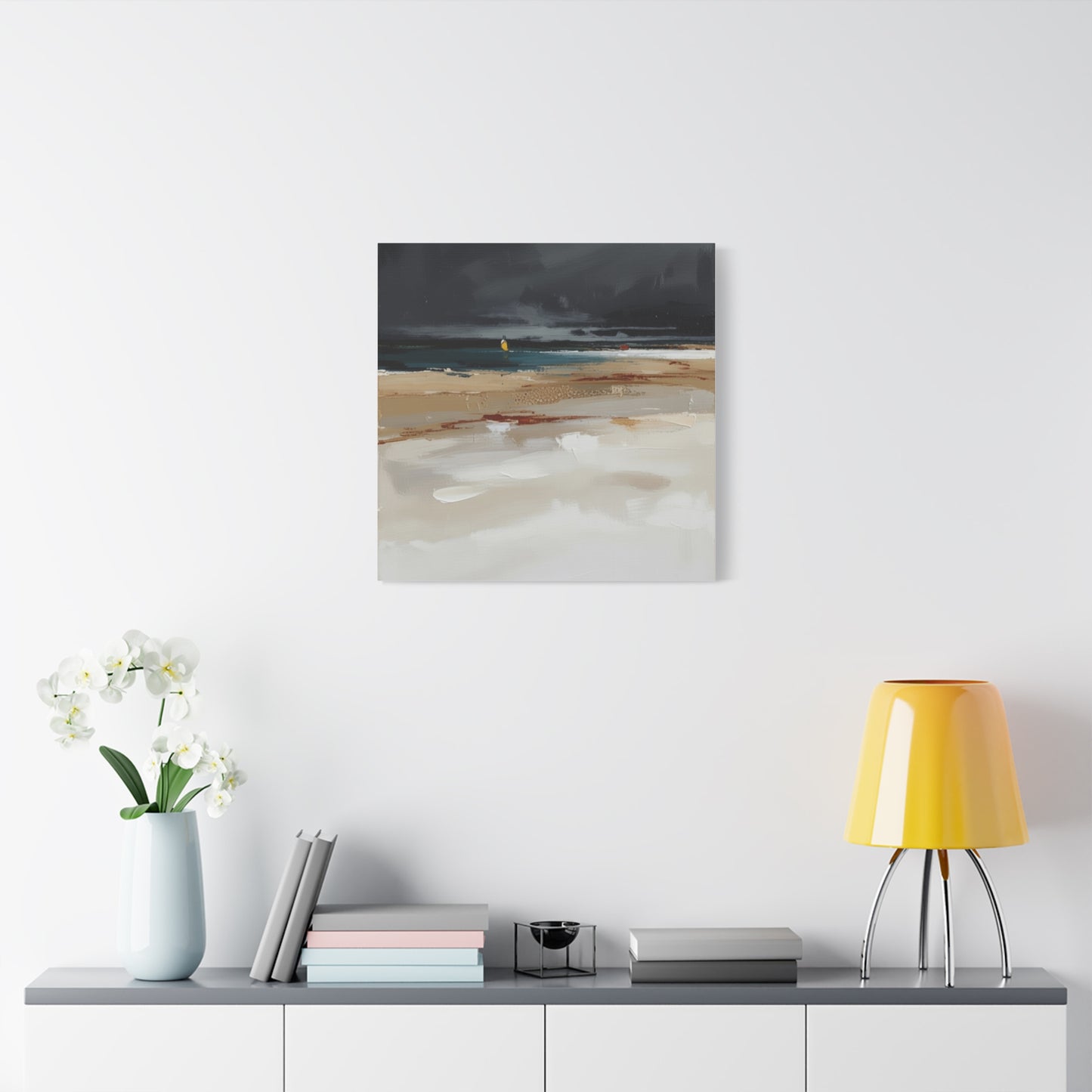 Beachscape Canvas Art — Stormy Seascape Matte Stretched Wall Art