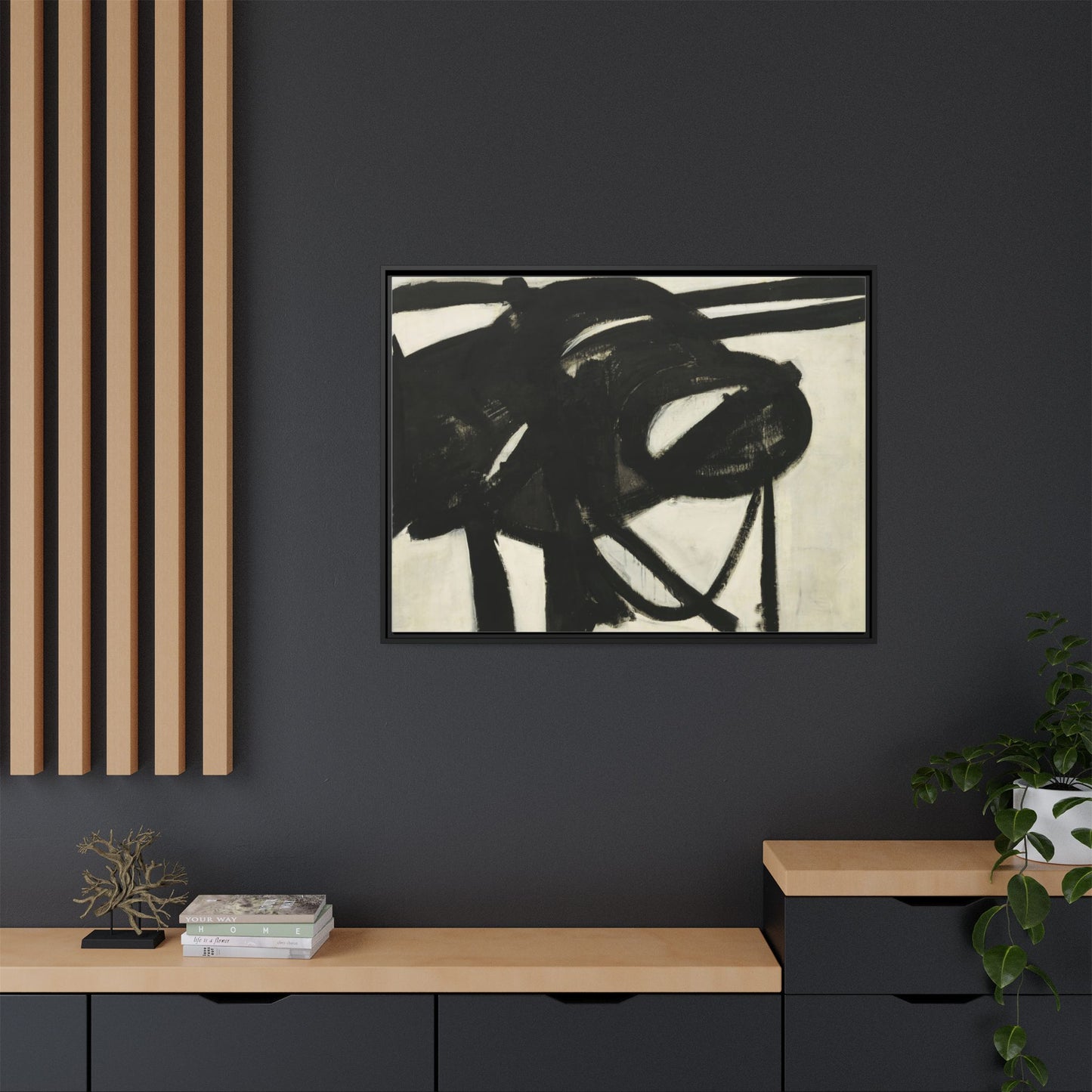 Chief by Franz Kline Abstract Matte Canvas Framed Wall Art