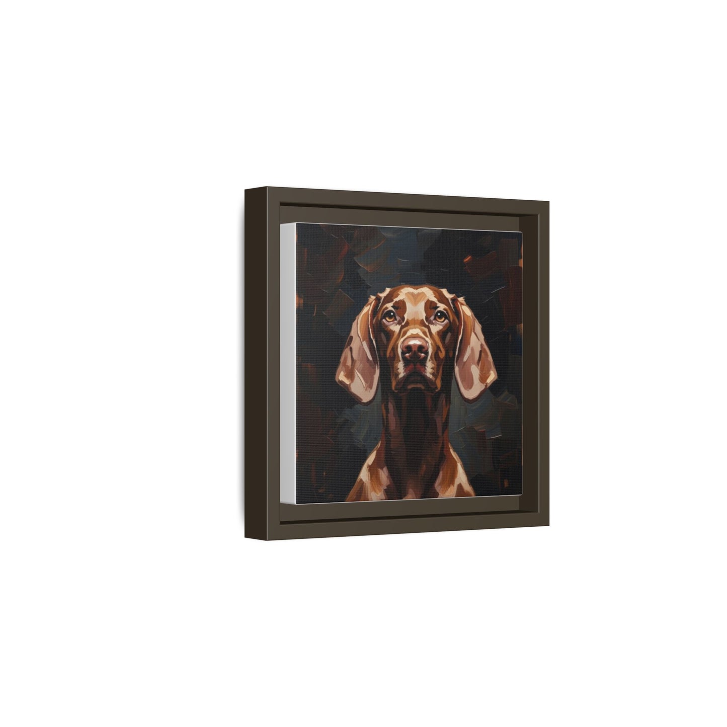 Framed Matte Canvas Dog Portrait – Brown Vizsla Wall Art