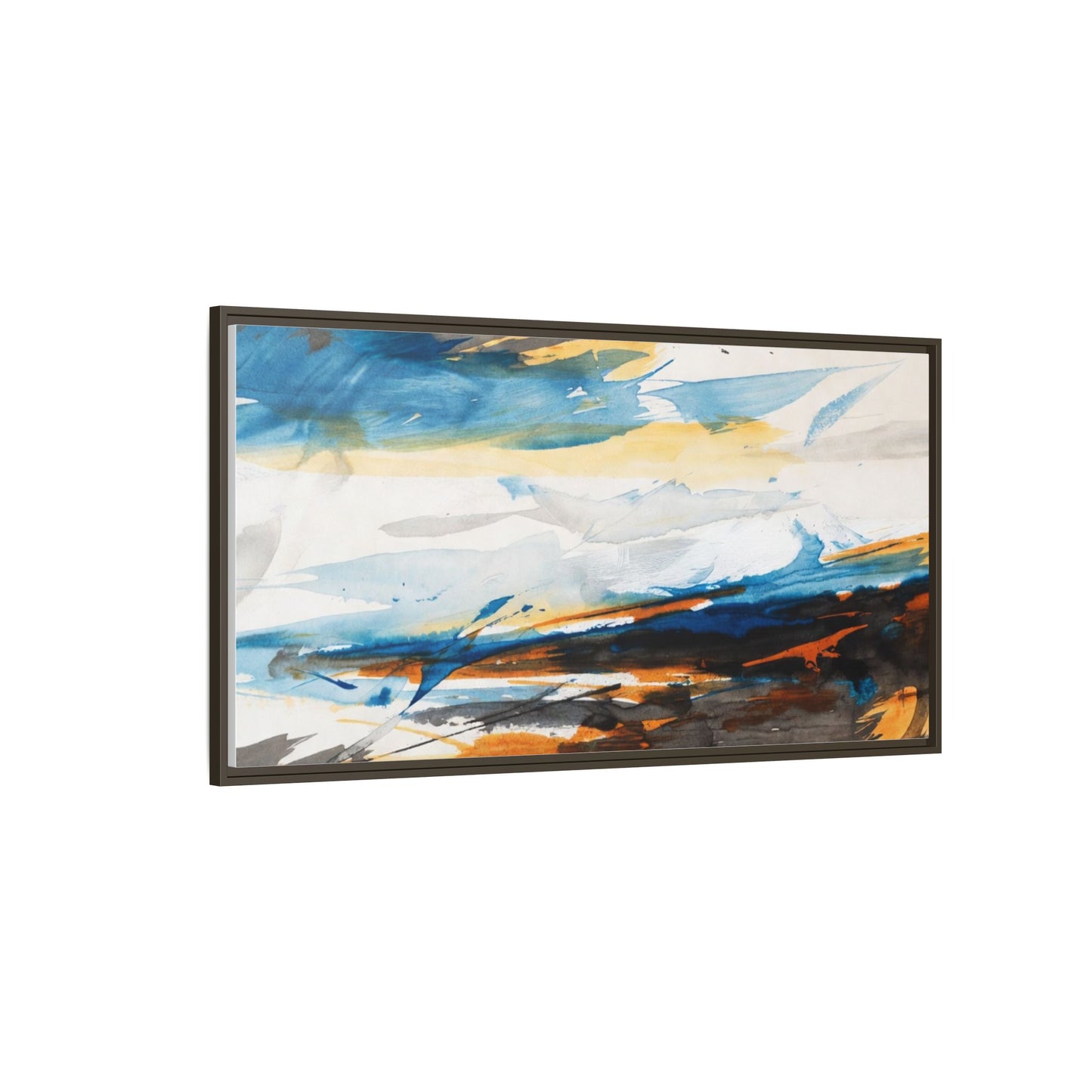 Abstract Coastal Waves Matte Canvas Framed Wall Art
