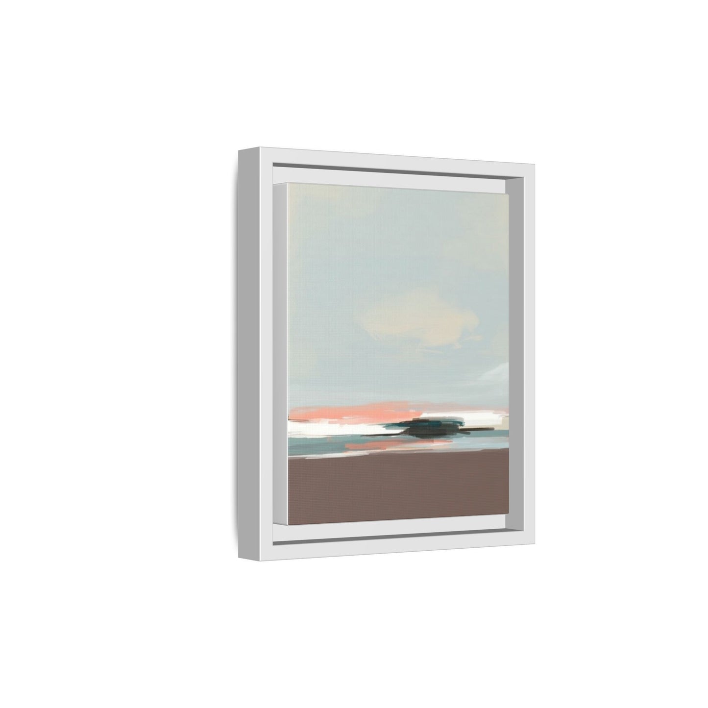 Framed Matte Canvas Print — Soft Coastal Abstract Landscape