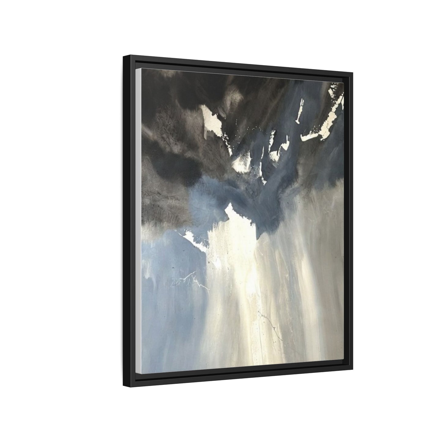 Framed Matte Canvas Art — Moody Abstract Sky Painting