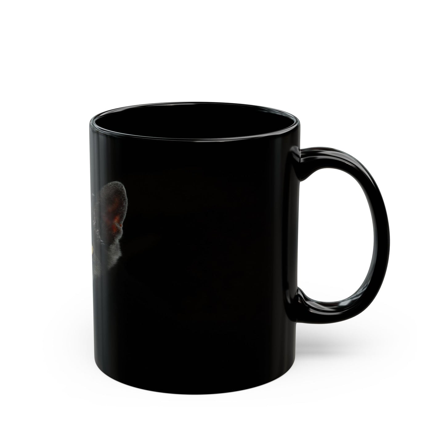 Black Cat Portrait Mug — Gothic Coffee Cup for Cat Lovers (11oz/15oz)