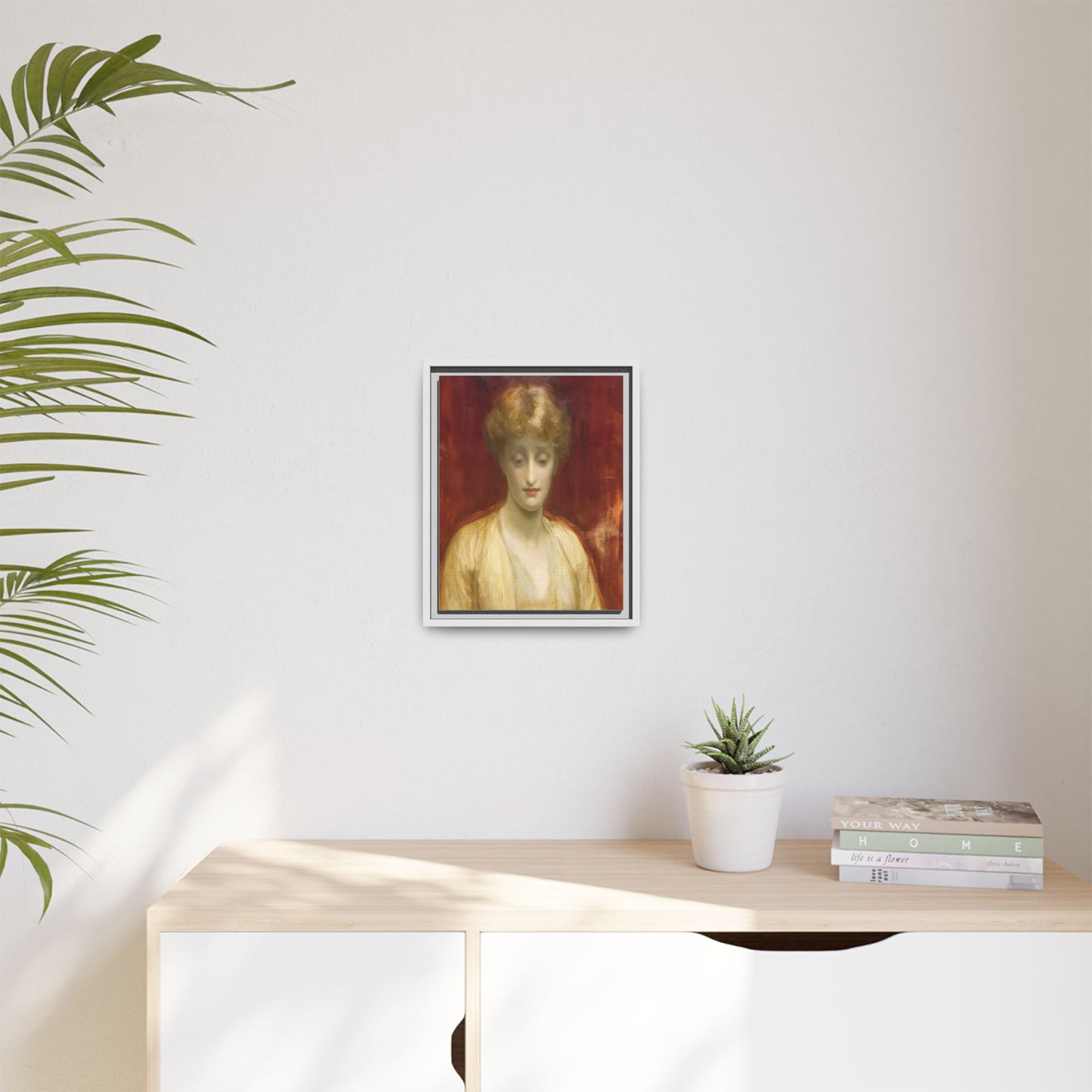 Mrs Williams by Lord Frederic Leighton Framed Matte Canvas Portrait Wall Art Print