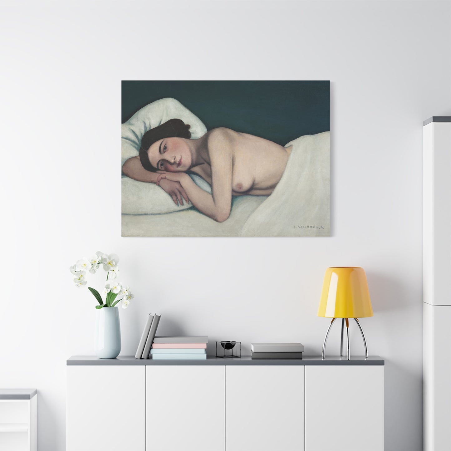 Nu au lit by Félix Vallotto Matte Canvas Wall Art Print