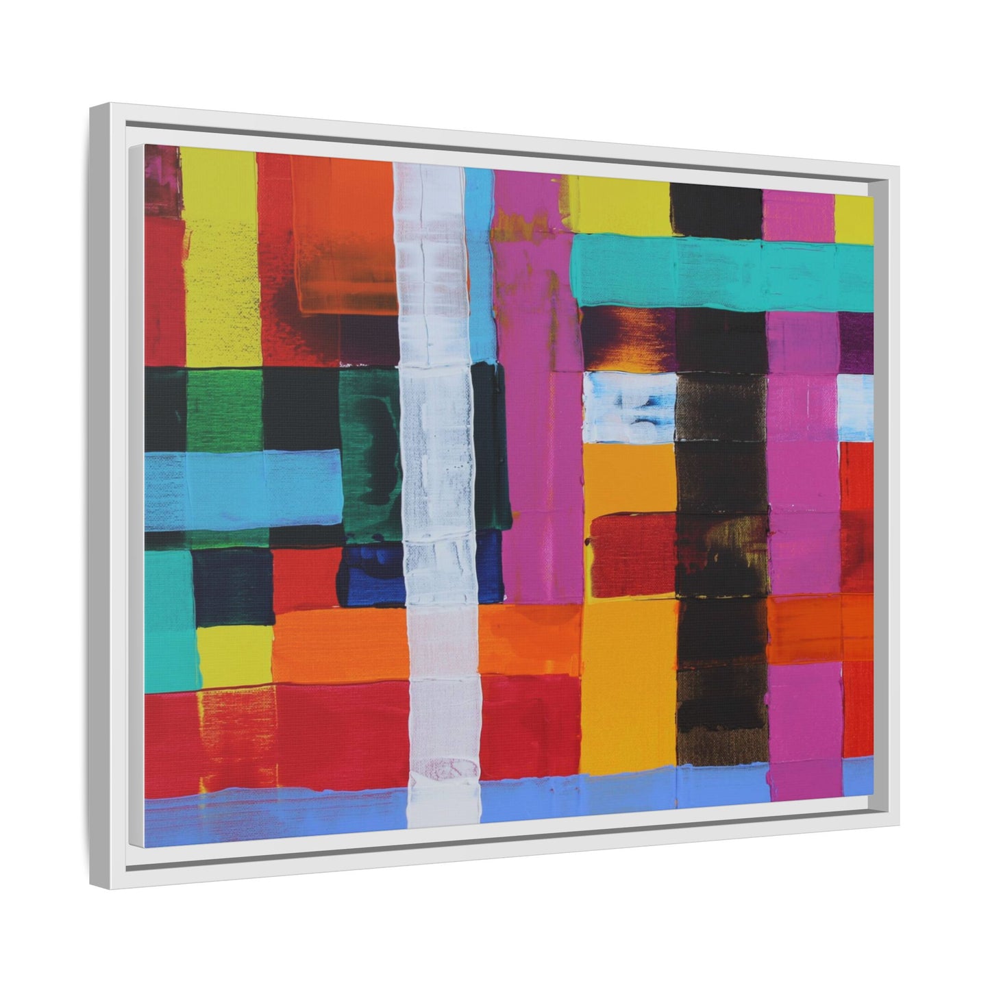 Farbfeld Malerei (Acryl) by Unknown Artist Matte Framed Canvas Wall Art Print