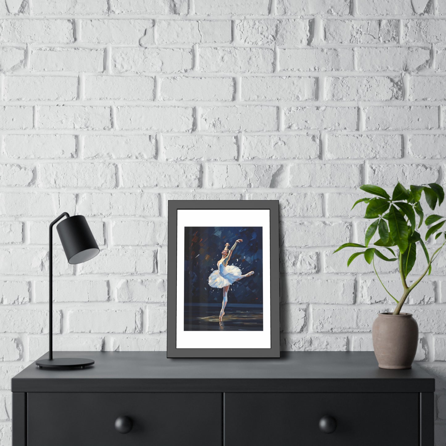 Ballet Dancer Framed Poster — Elegant Prima Ballerina Wall Art