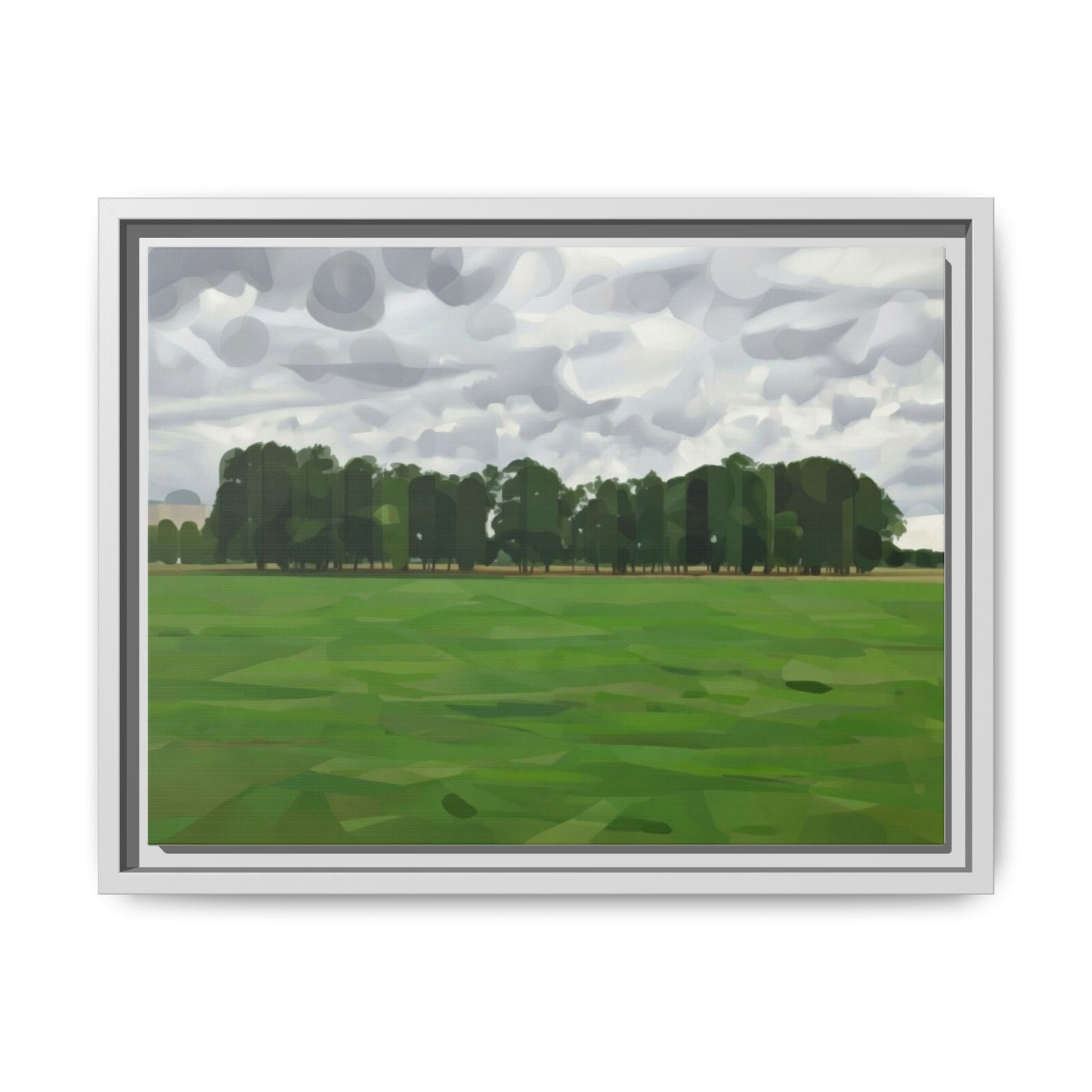 Framed Matte Canvas Print — Minimalist Green Landscape Art