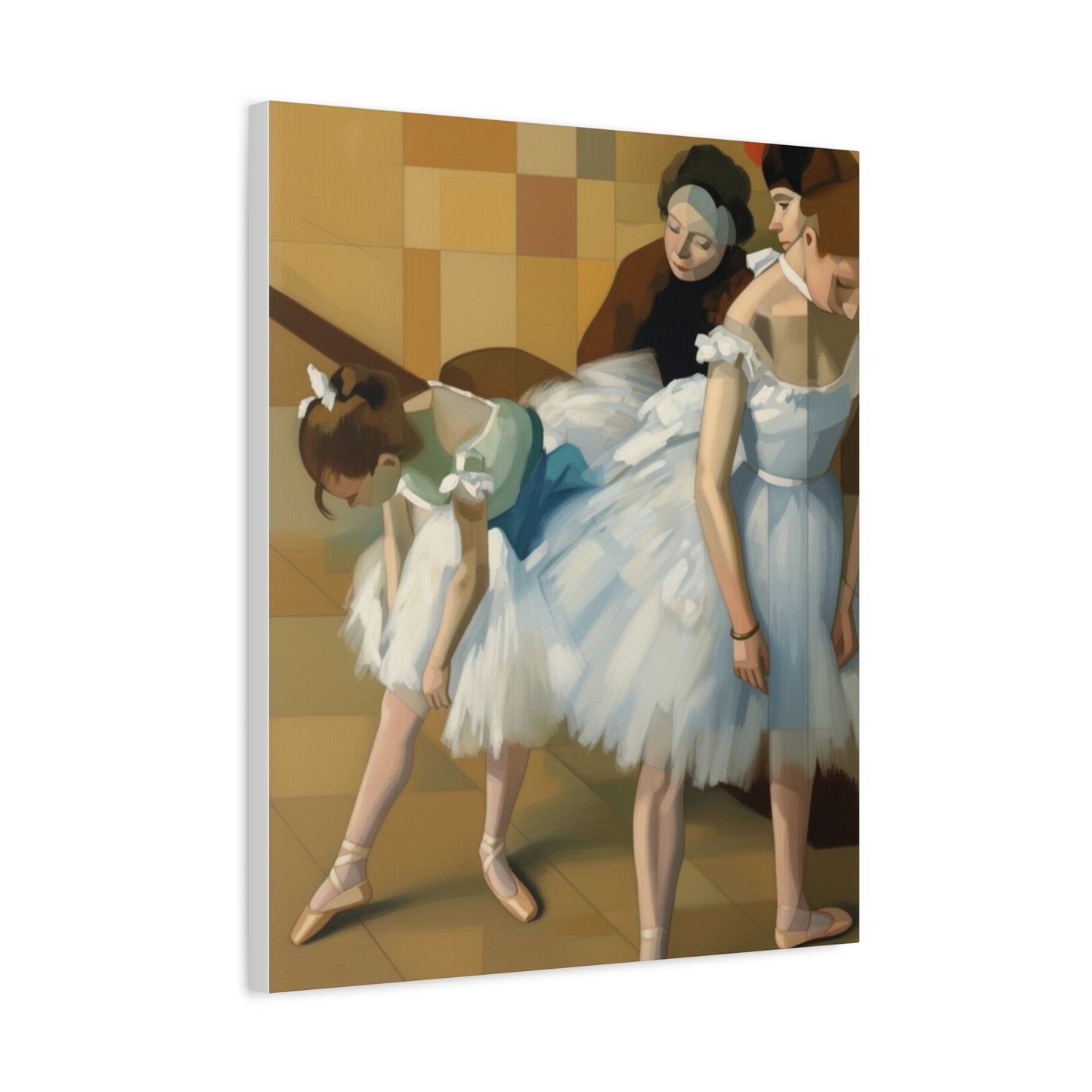 Ballerina Dancers Matte Stretched Canvas Wall Art
