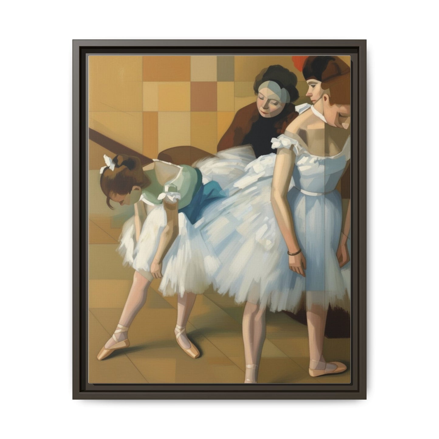 Ballet Dancers Matte Framed Canvas – Impressionist Dance Wall Art