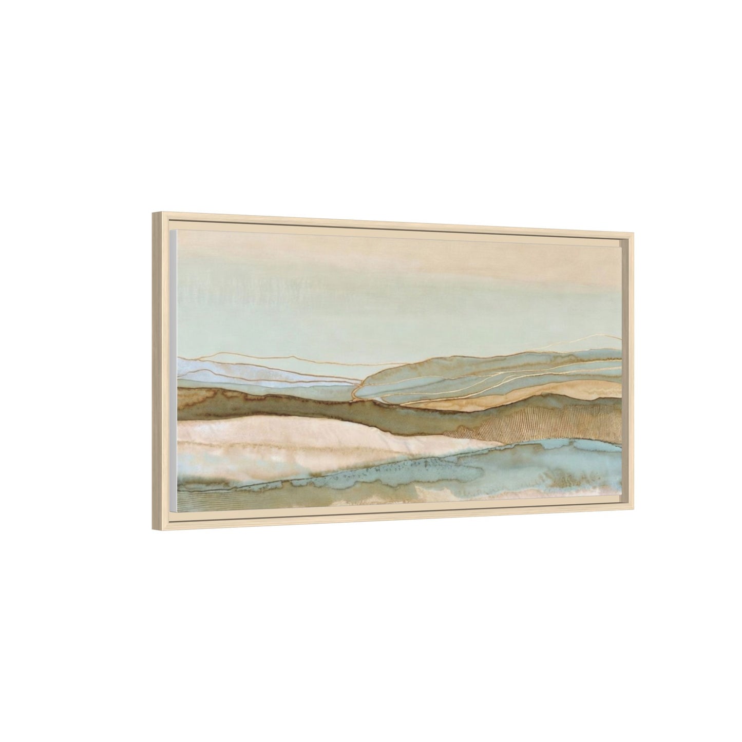 Framed Matte Canvas Coastal Abstract Landscape Wall Art
