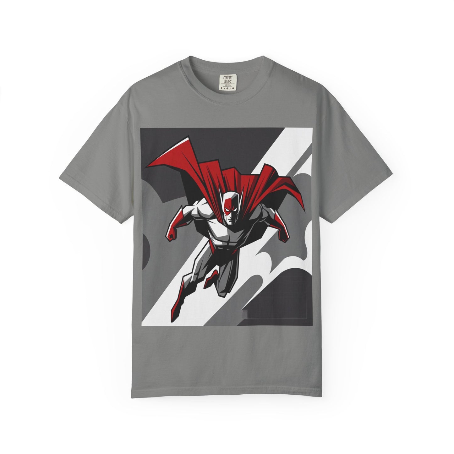 Superhero Action T-Shirt — Red Cape Comic Graphic Tee