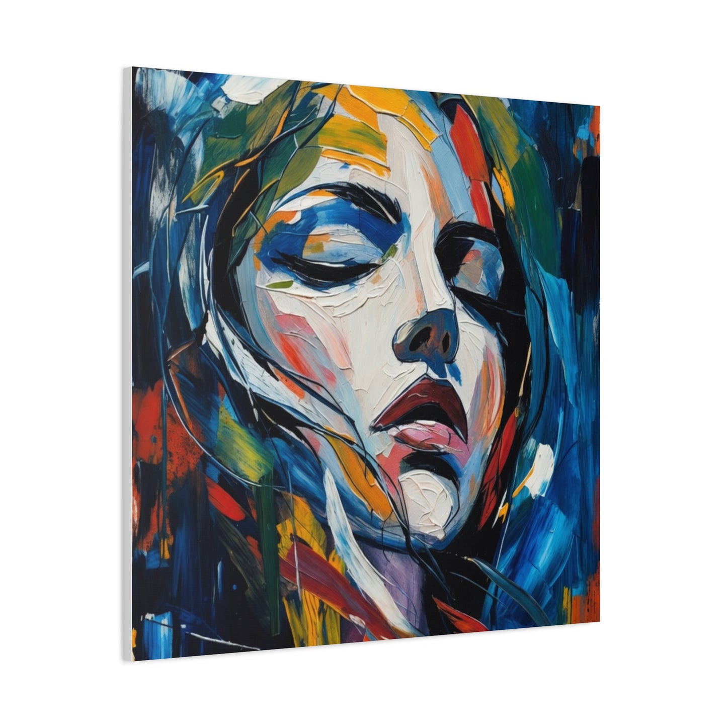 Abstract Colorful Woman Portrait Canvas