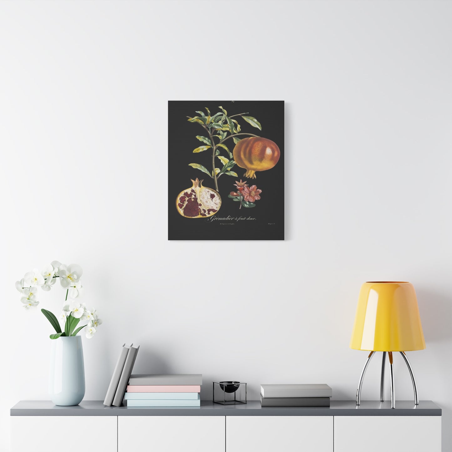 Pomegranate Botanical Canvas Print — Matte Stretched Wall Art