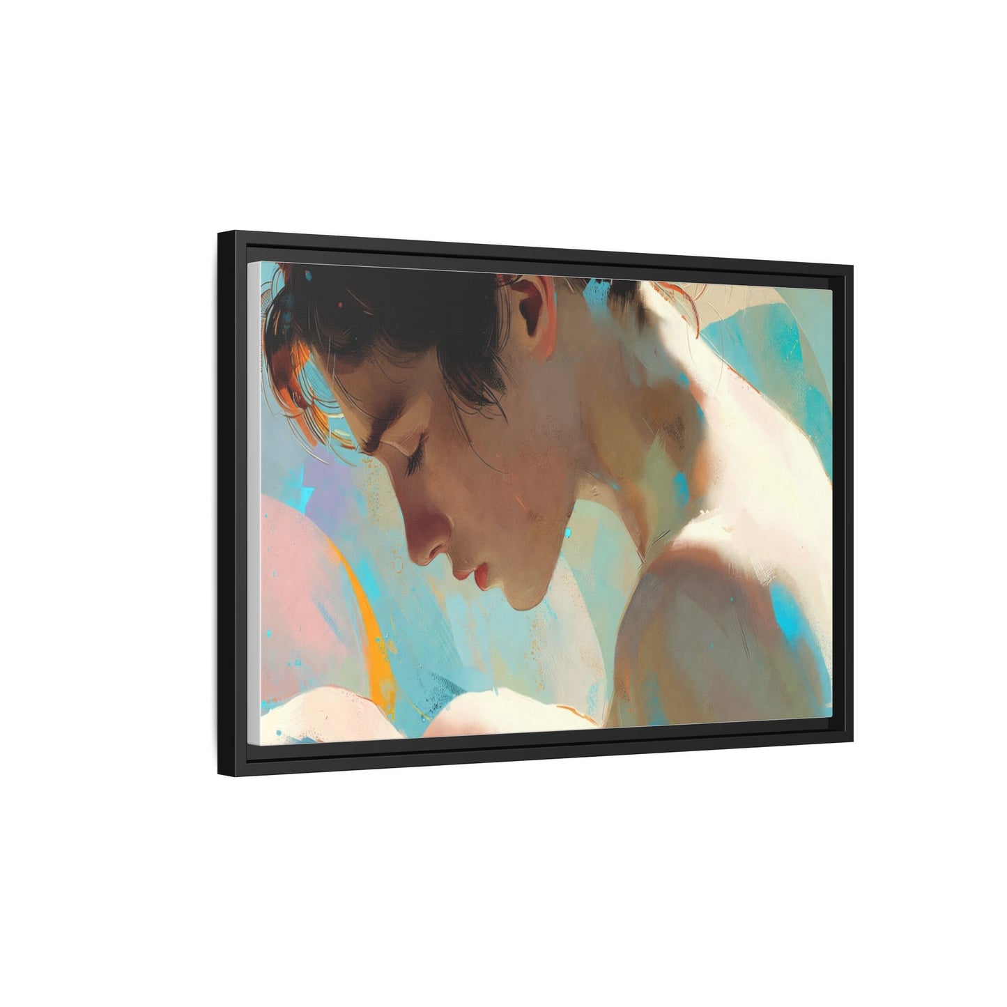 Framed Matte Canvas Print — Dreamy Portrait Art (Multi‑Color)