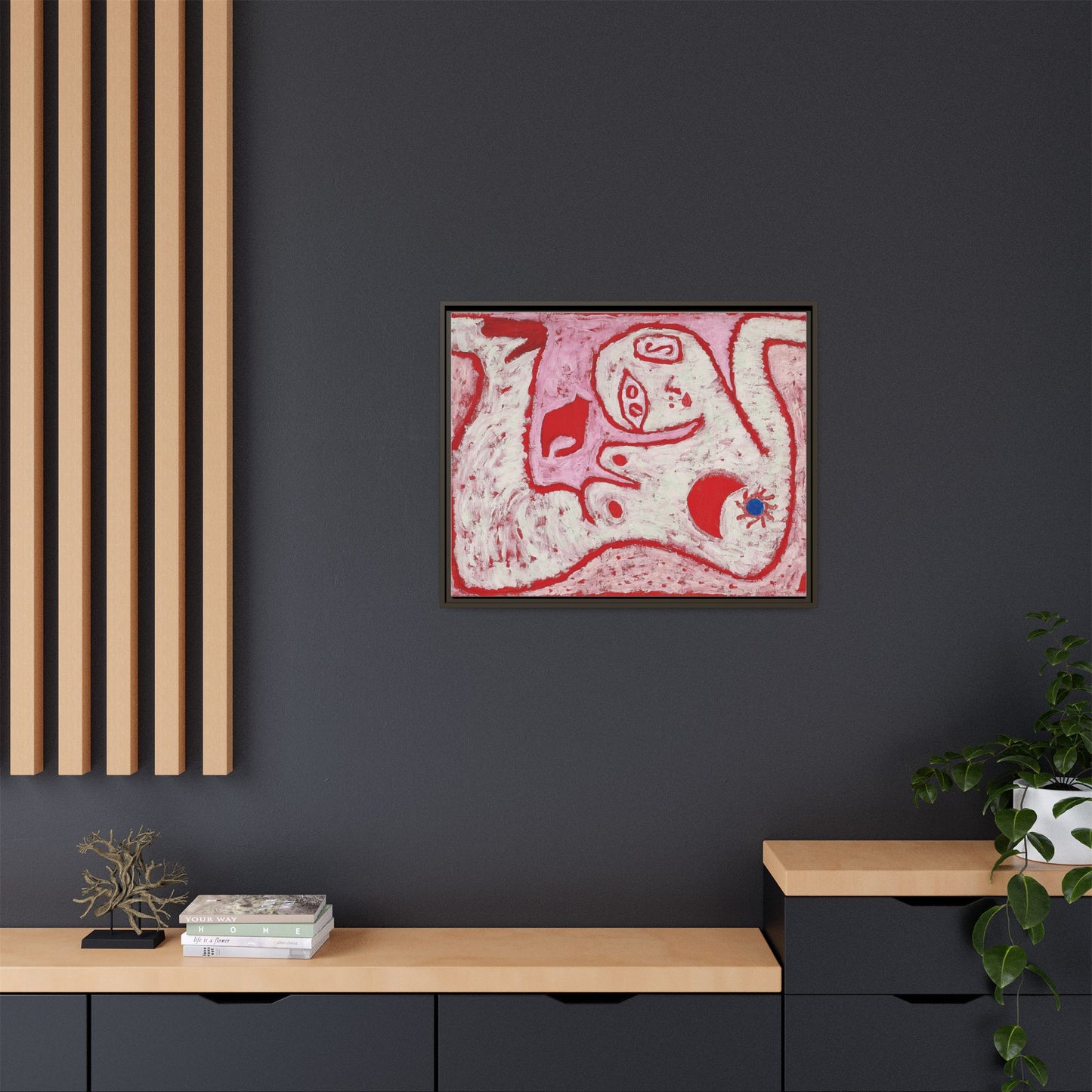 A Woman For Gods by Paul Klee Matte Canvas Framed Wall Art Decor