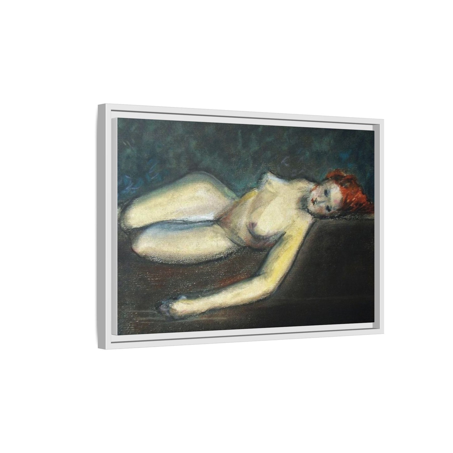 Lying nude by Paul Gosselin Framed Matte Canvas Wall Art Print