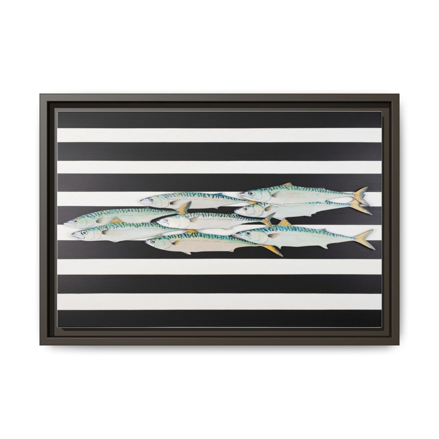Striped Mackerel Canvas Print — Framed Matte Fish Wall Art