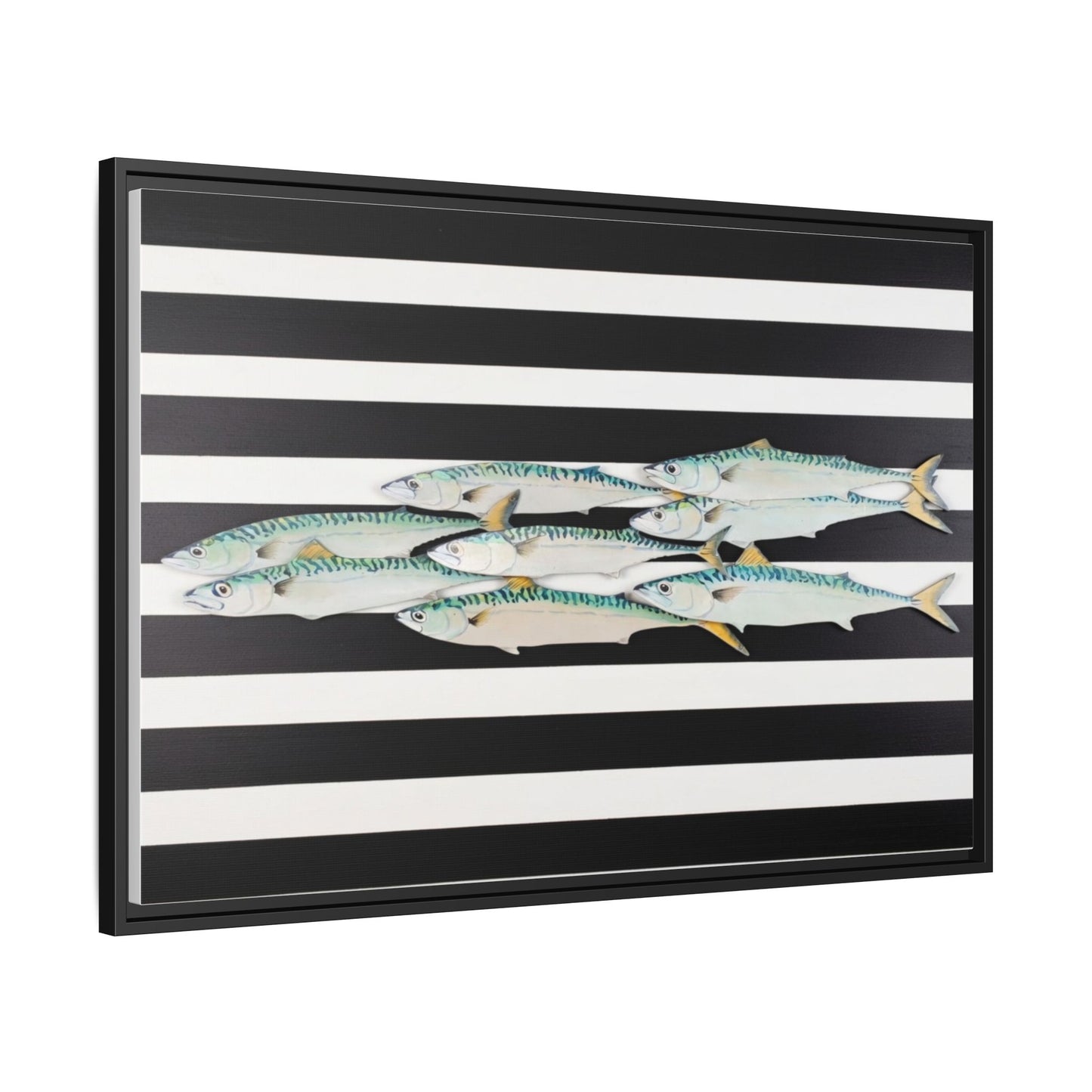 Striped Mackerel Canvas Print — Framed Matte Fish Wall Art