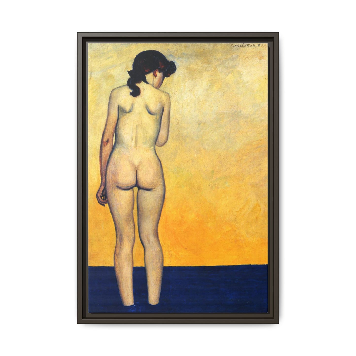 Adolescente entrant dans l'eau by Félix Vallotton Framed Matte Canvas Wall Art Print