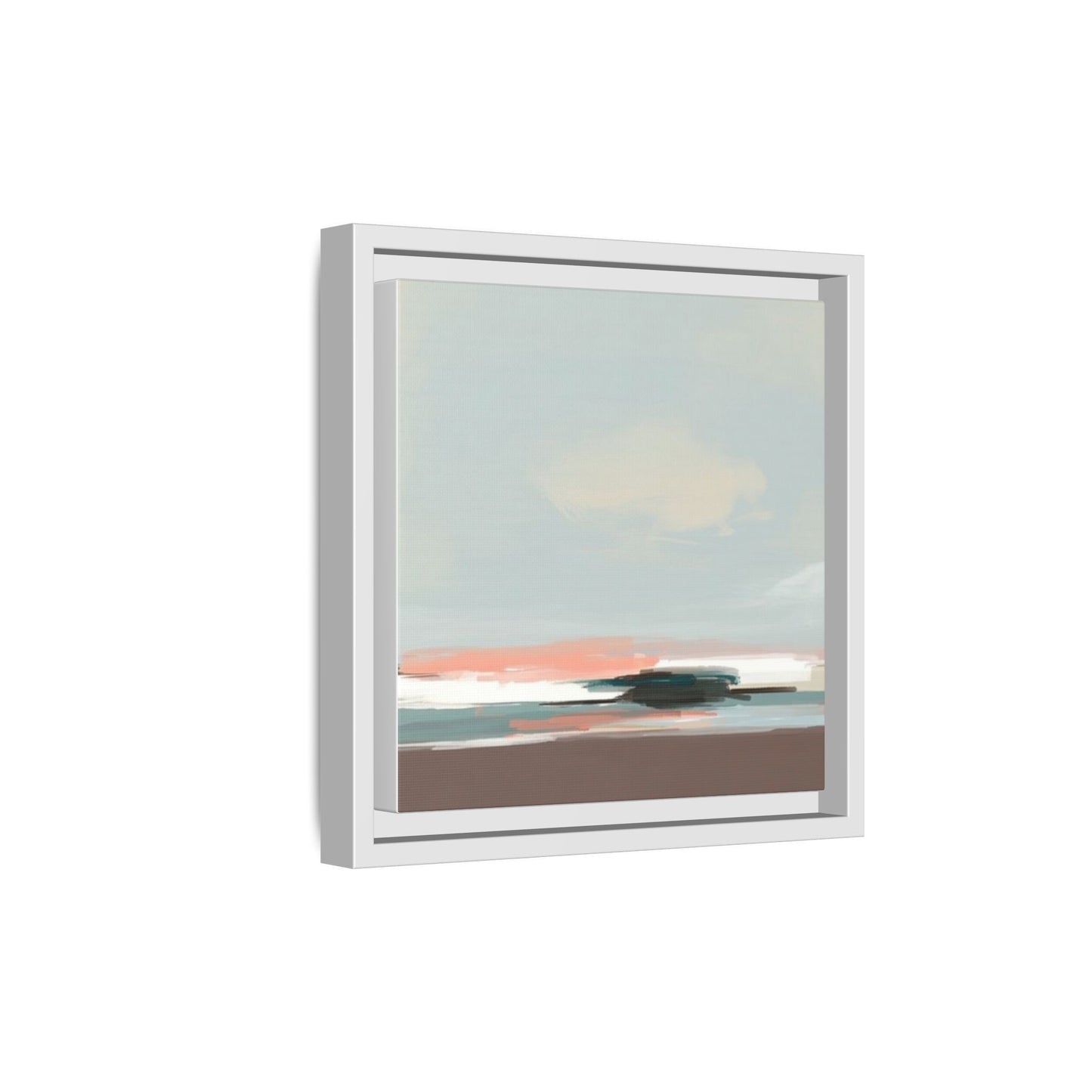 Framed Matte Canvas Print — Soft Coastal Abstract Landscape