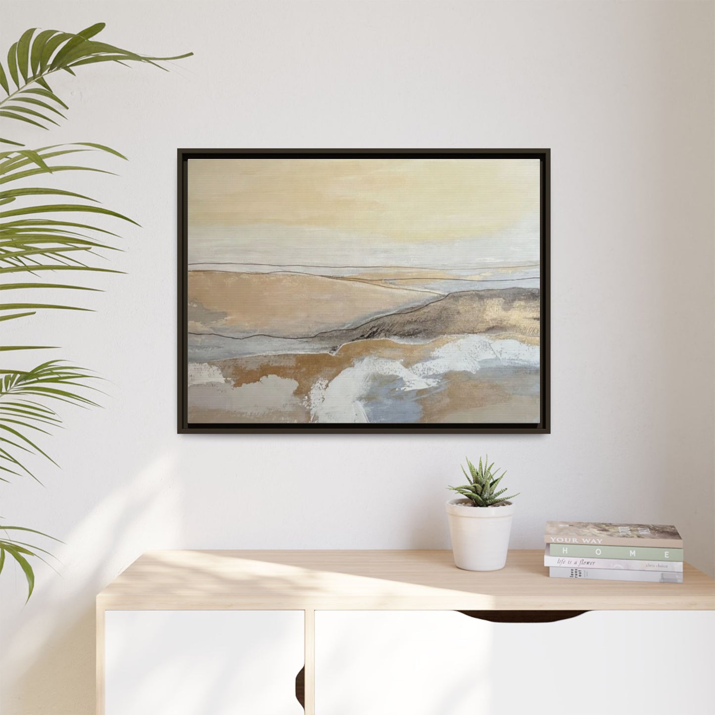Framed Abstract Coastal Landscape Matte Canvas Wall Art