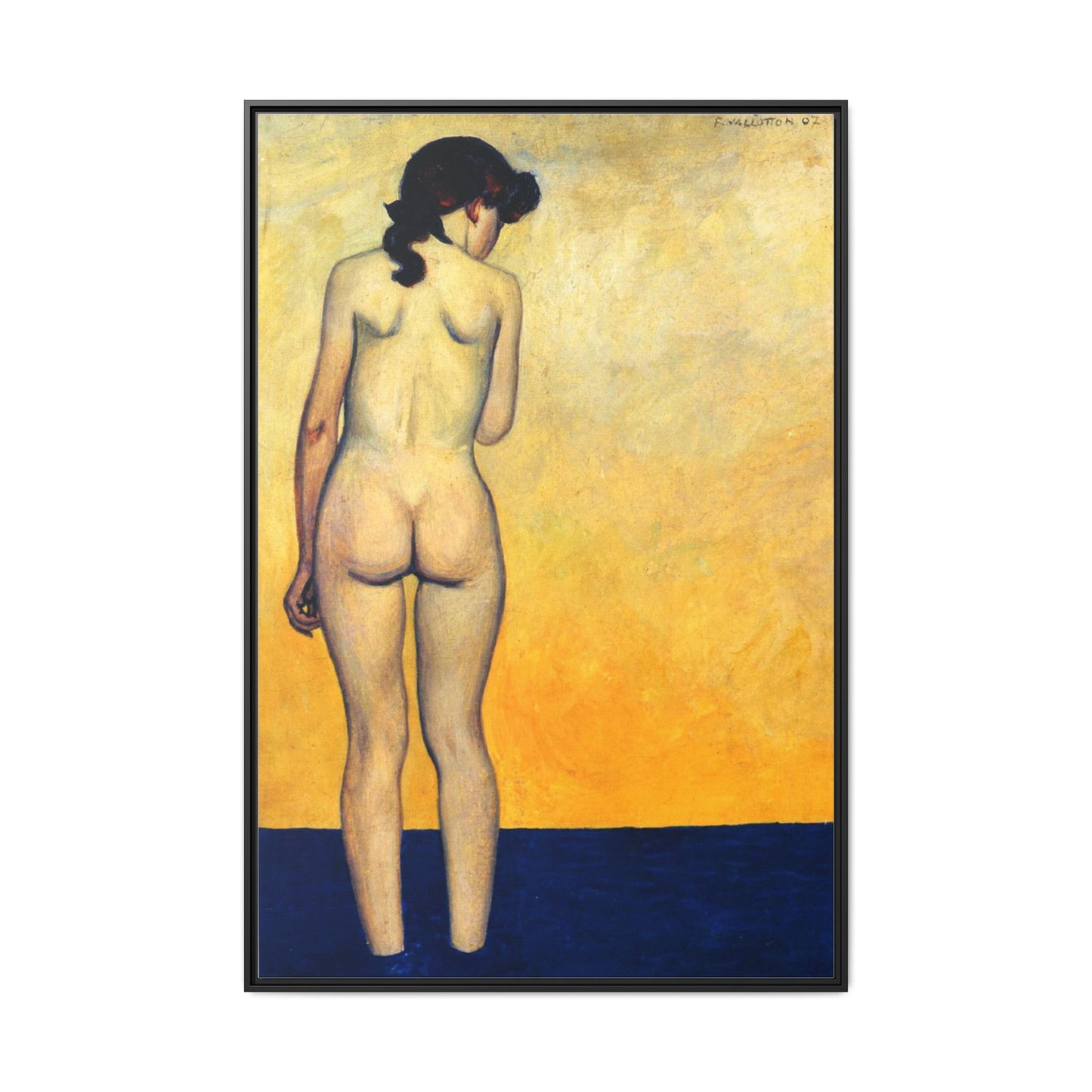 Adolescente entrant dans l'eau by Félix Vallotton Framed Matte Canvas Wall Art Print
