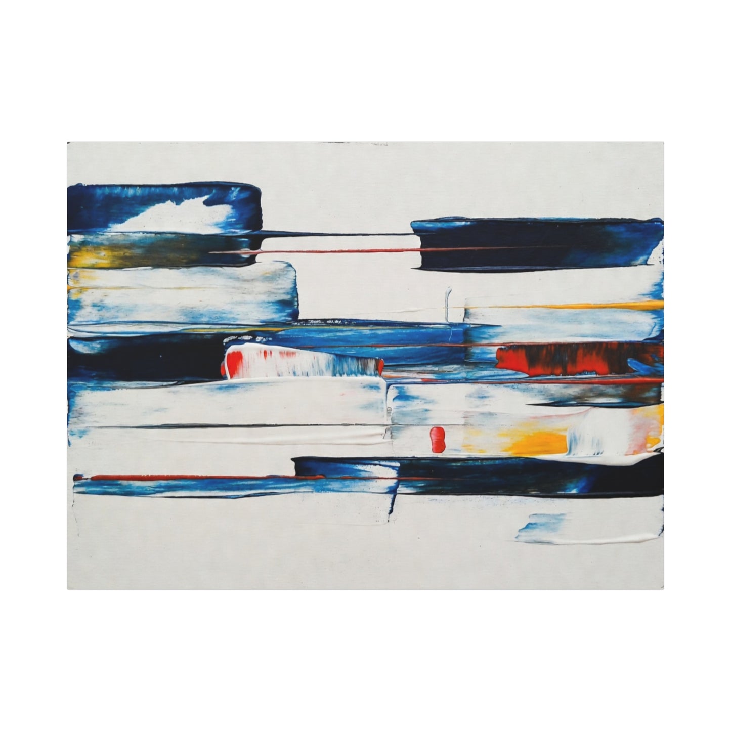 Abstract Blue Brushstroke Canvas Wall Art — Modern Stretched Matte Canvas