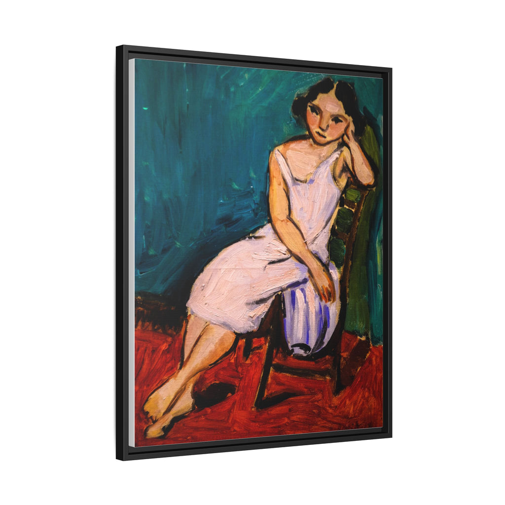 Jeune Fille assise by Henri Matisse Framed Matte Canvas Wall Art