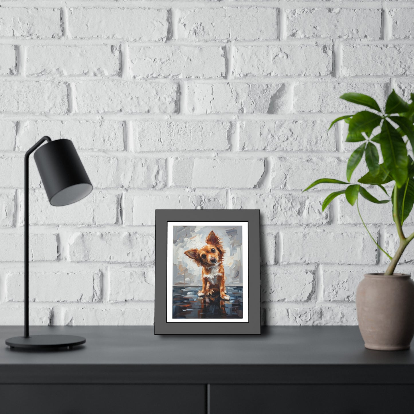 Dog Portrait Framed Poster — Cute Puppy Wall Art