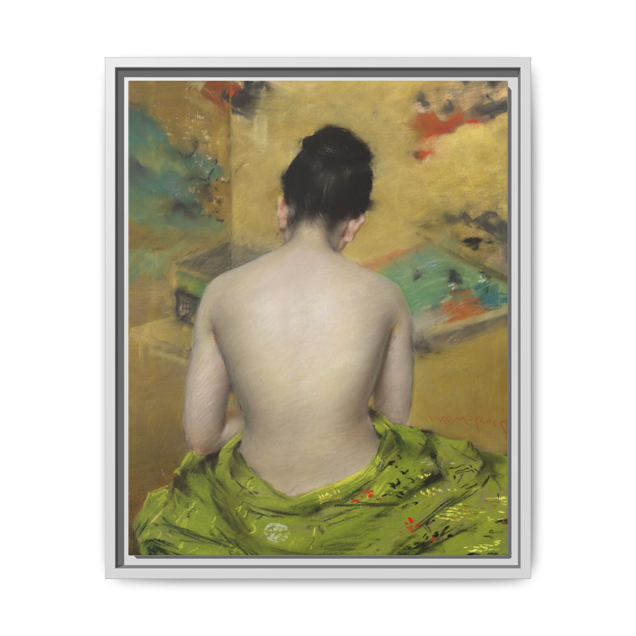 Study of Flesh Color and Gold by William Merritt Chase Framed Matte Canvas Art
