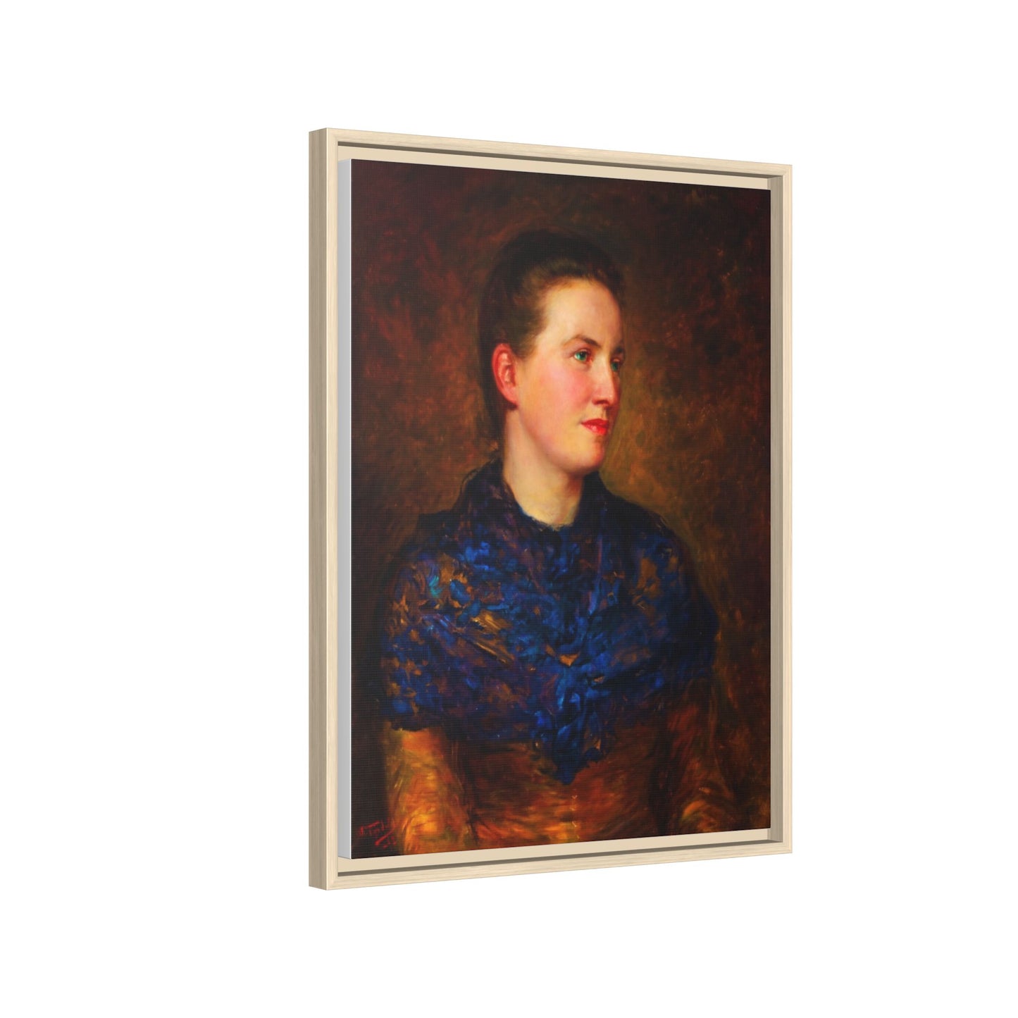 Framed Matte Canvas Portrait Print — Classic Victorian Woman Wall Art
