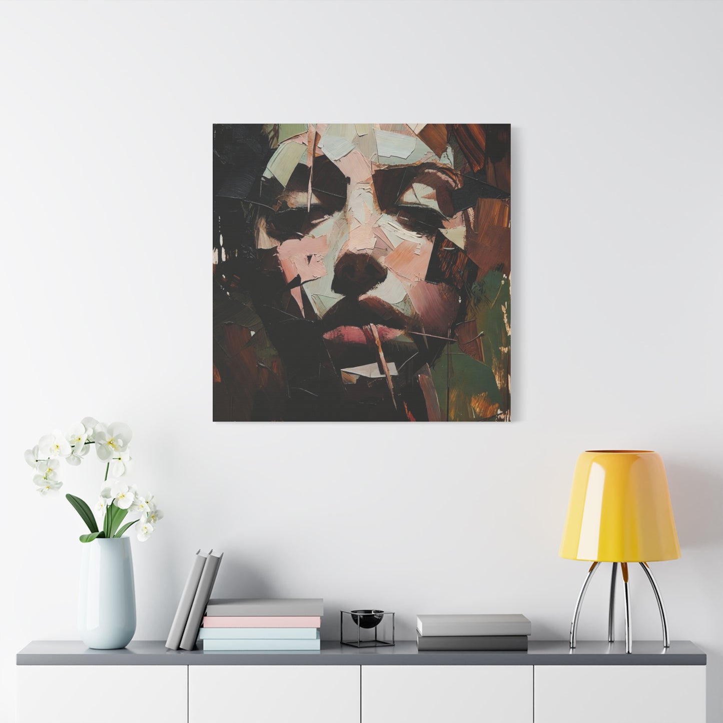 Abstract Portrait Matte Stretched Canvas (1.25") — Contemporary Textured Face Art
