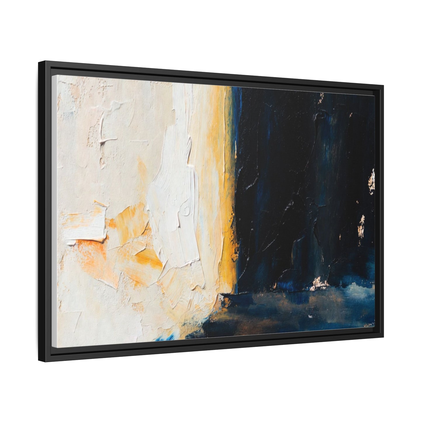 Abstract Coastal Texture Framed Canvas Art — Matte Multi-Color Wall Print