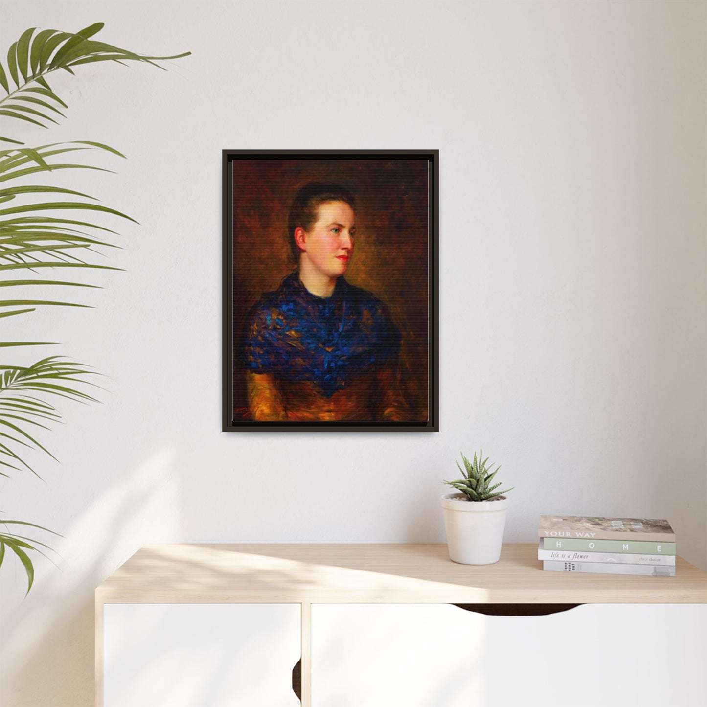 Framed Matte Canvas Portrait Print — Classic Victorian Woman Wall Art