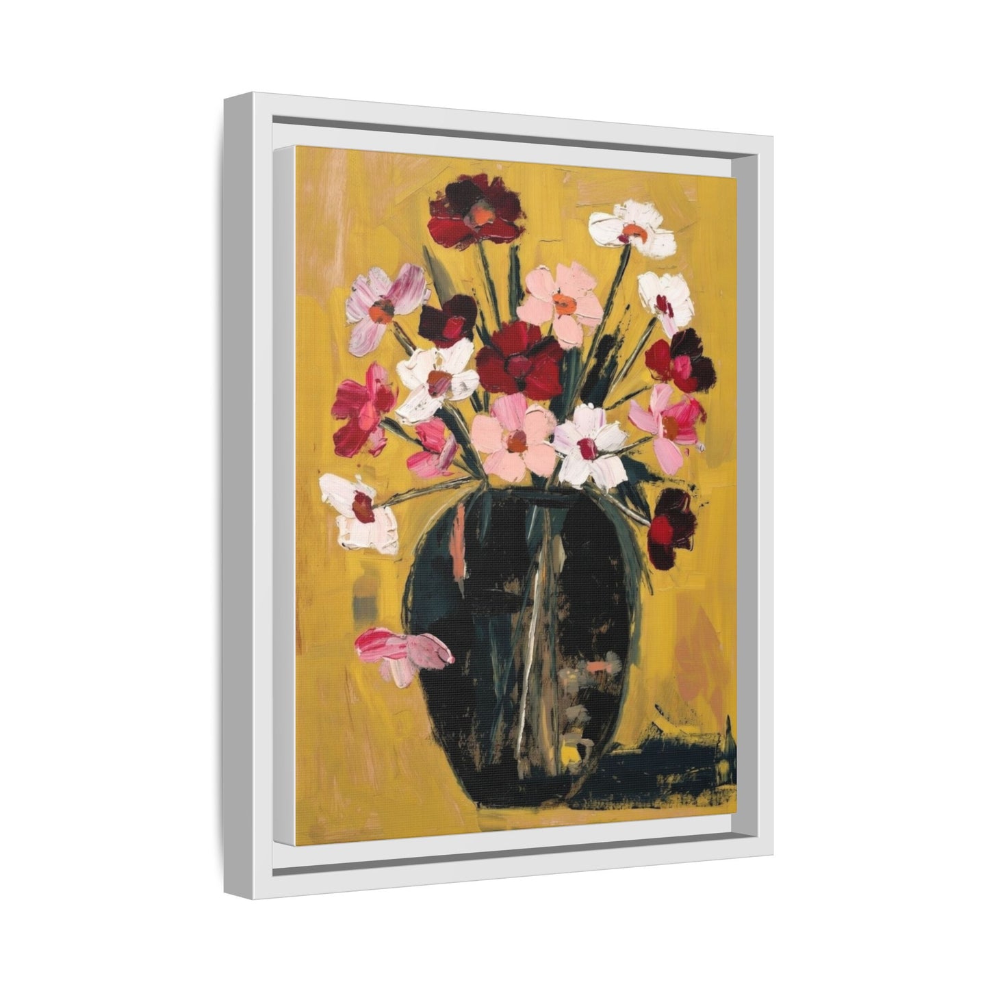 Framed Matte Canvas Floral Still Life Wall Art