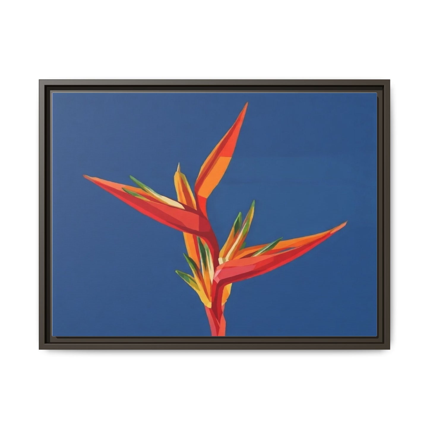 Framed Matte Canvas – Tropical Bird of Paradise Floral Wall Art
