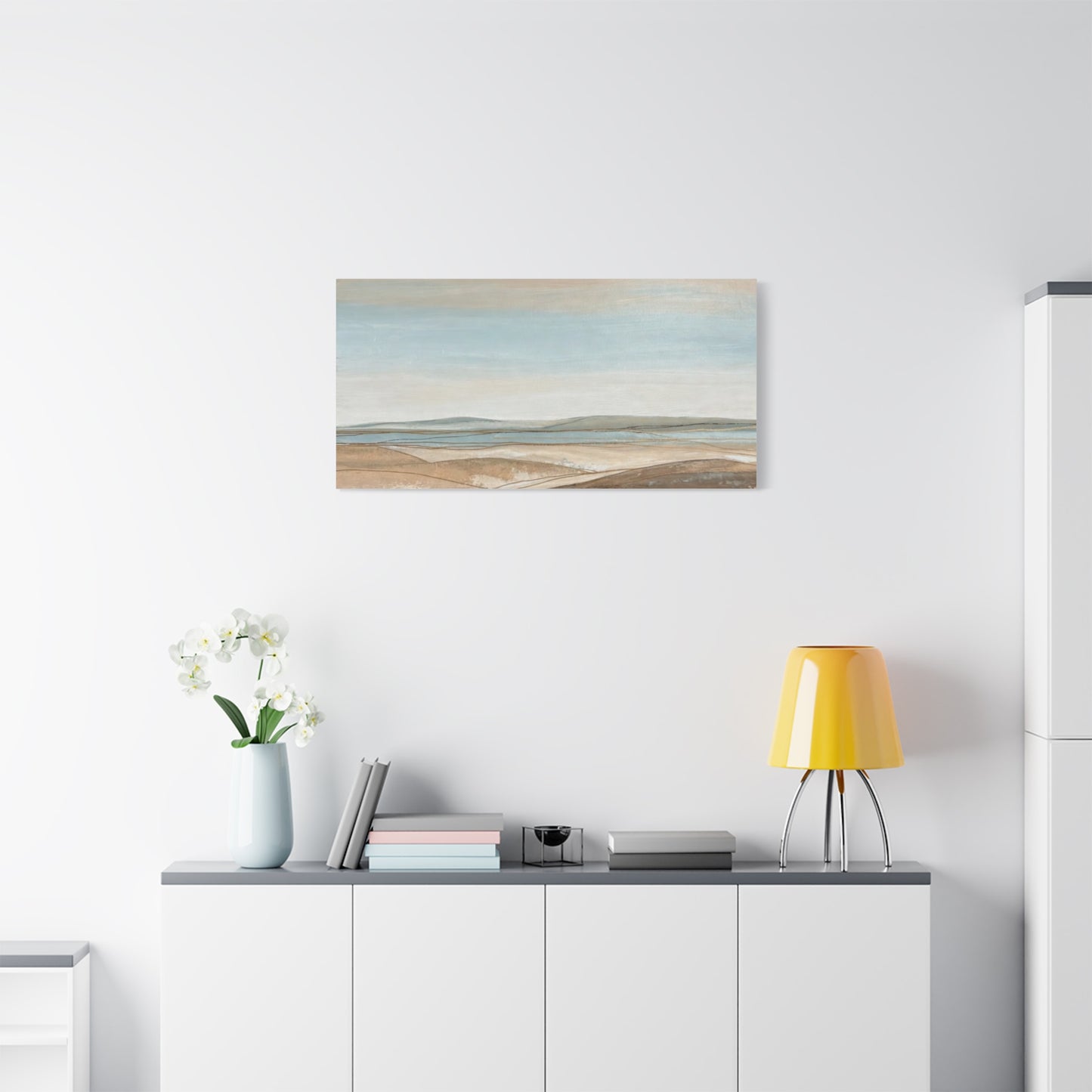 Coastal Pastel Landscape Canvas — Matte Stretched Wall Art
