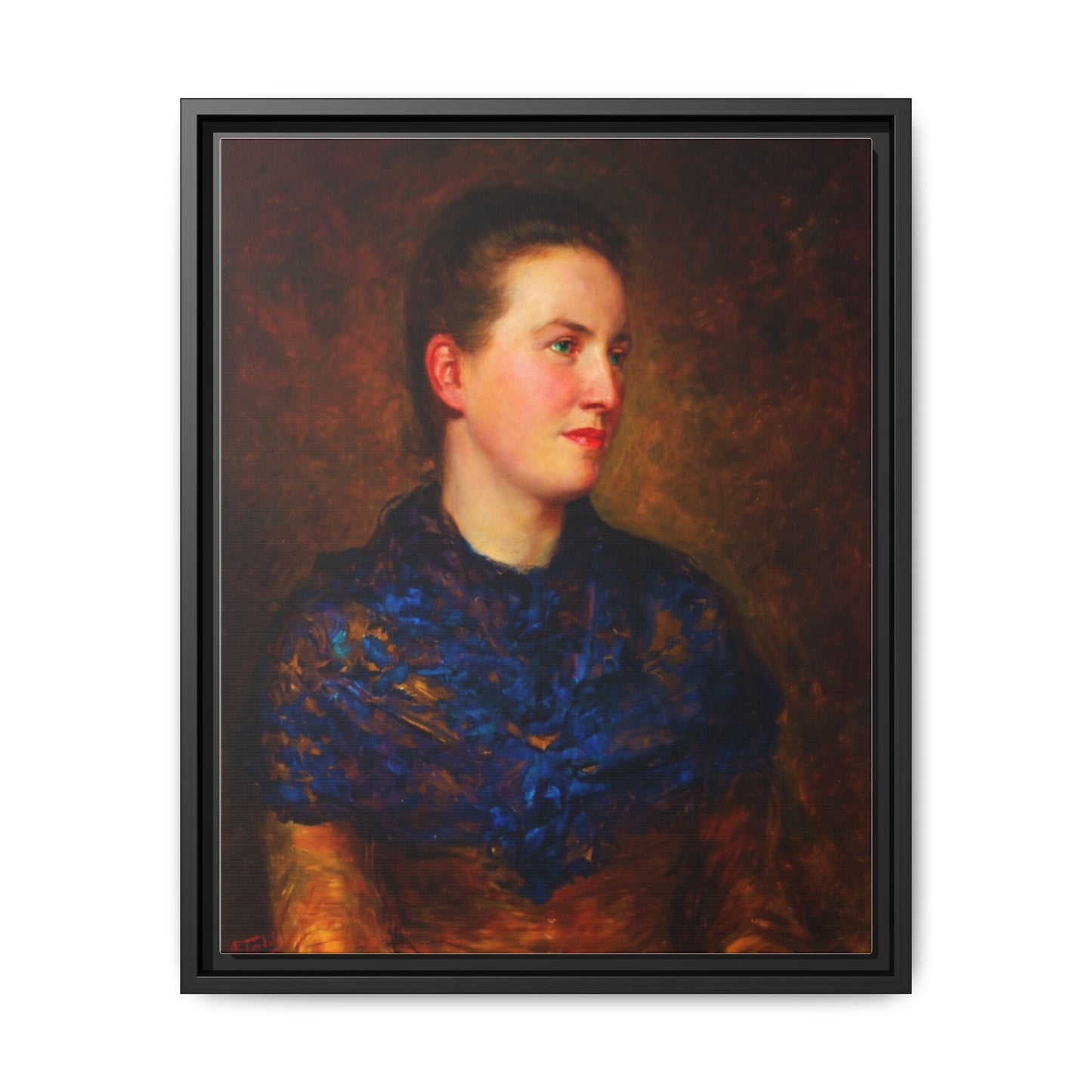 Framed Matte Canvas Portrait Print — Classic Victorian Woman Wall Art