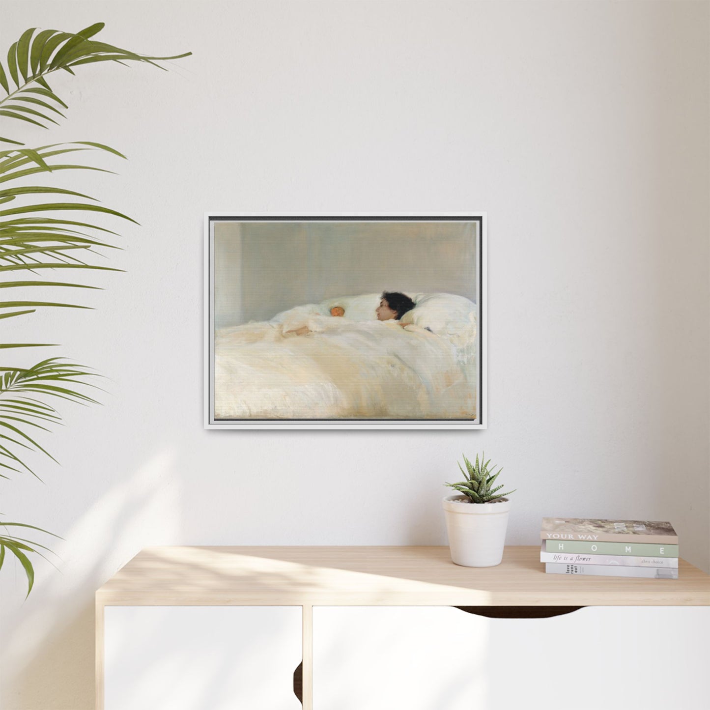 Mother by Joaquin Sorolla y Bastida Framed Matte Canvas Wall Art Print