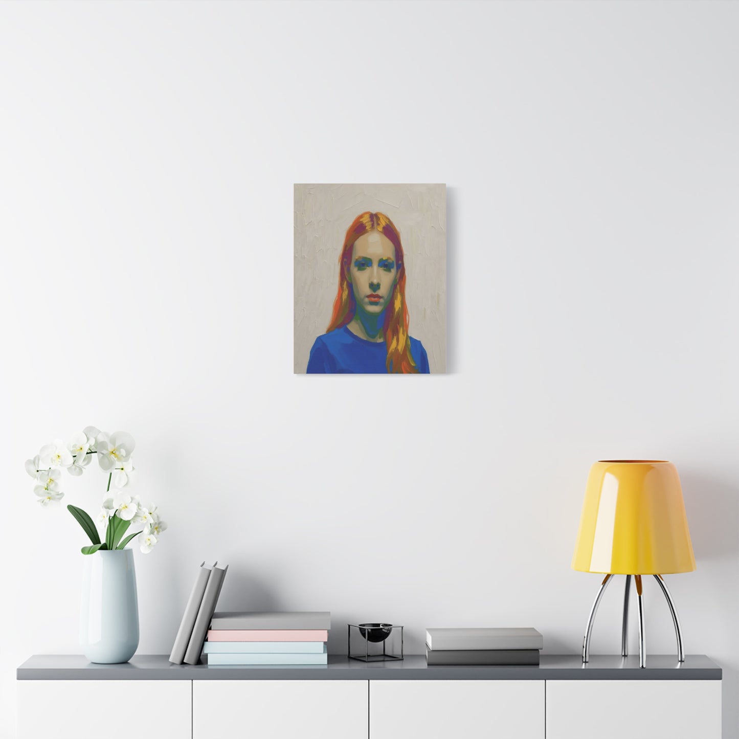 Modern Pop Portrait Canvas — Colorful Woman Matte Stretched Wall Art
