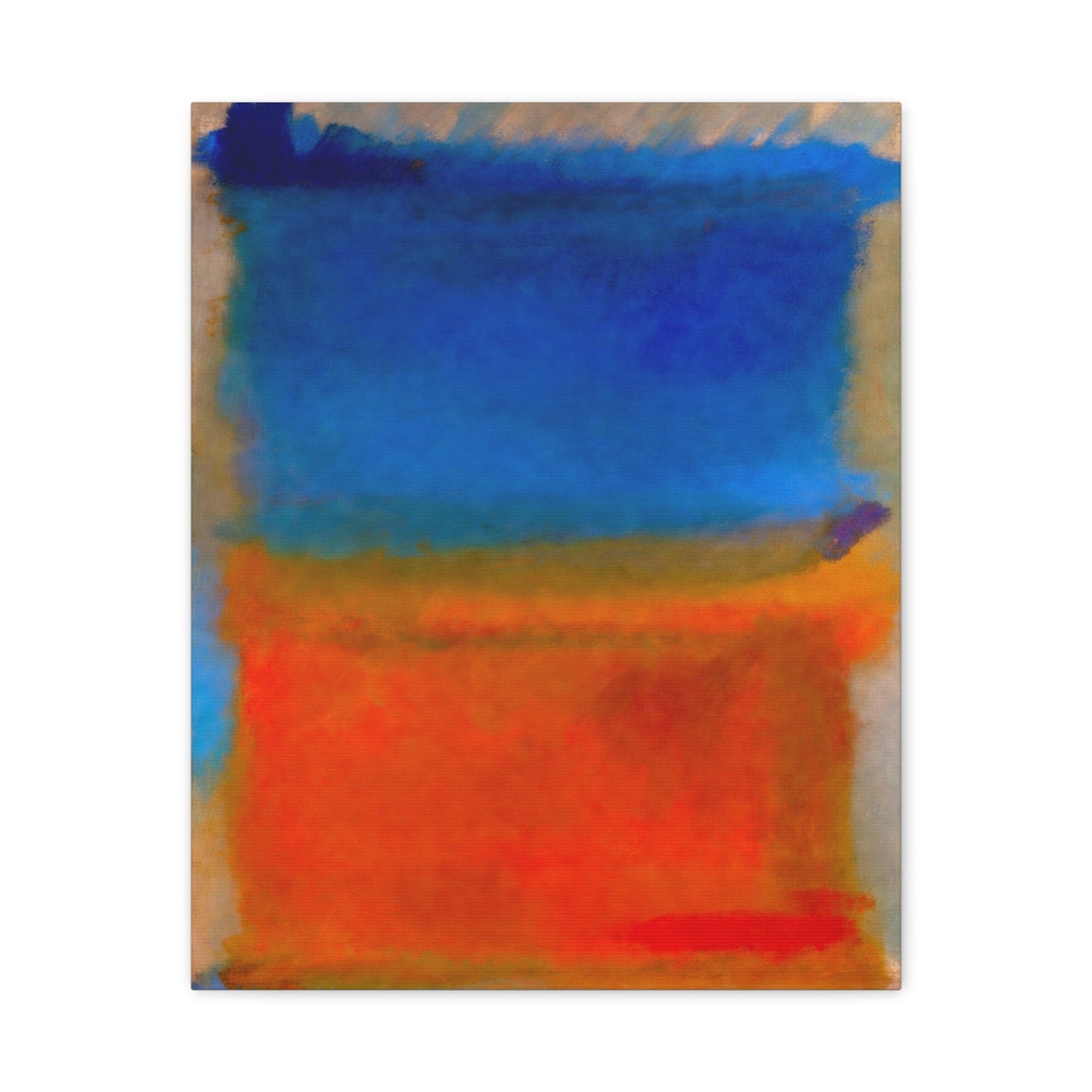 Abstract Blue and Orange Canvas Print — Modern Stretched Wall Art