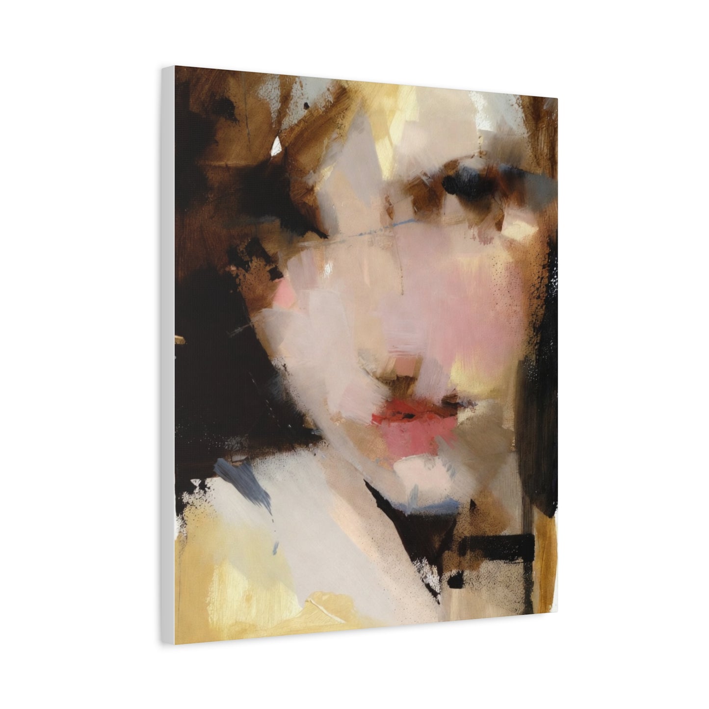 Abstract Portrait Matte Canvas Print — Modern Feminine Wall Art