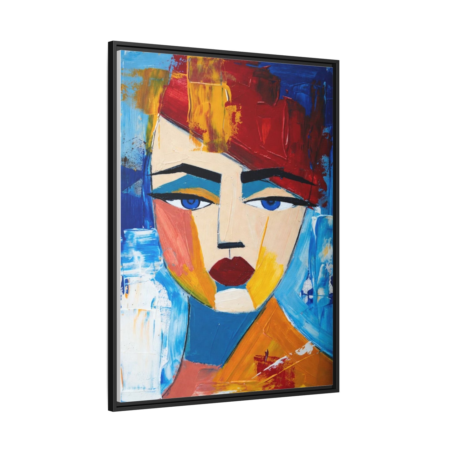 Abstract Colorful Portrait Framed Canvas Art
