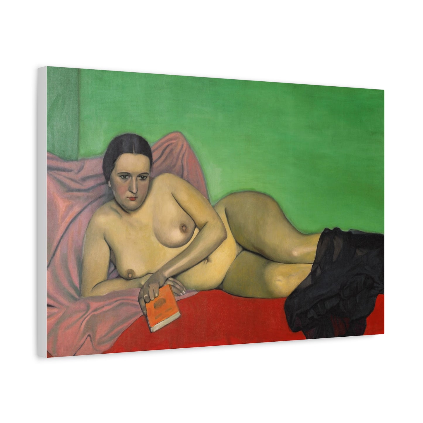 Femme nue tenant un livre by Félix Vallotton Matte Canvas Wall Art Print