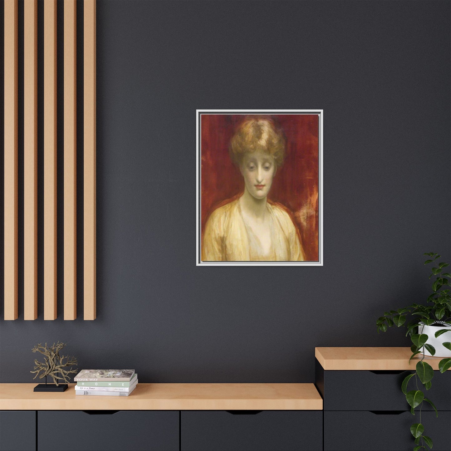 Mrs Williams by Lord Frederic Leighton Framed Matte Canvas Portrait Wall Art Print