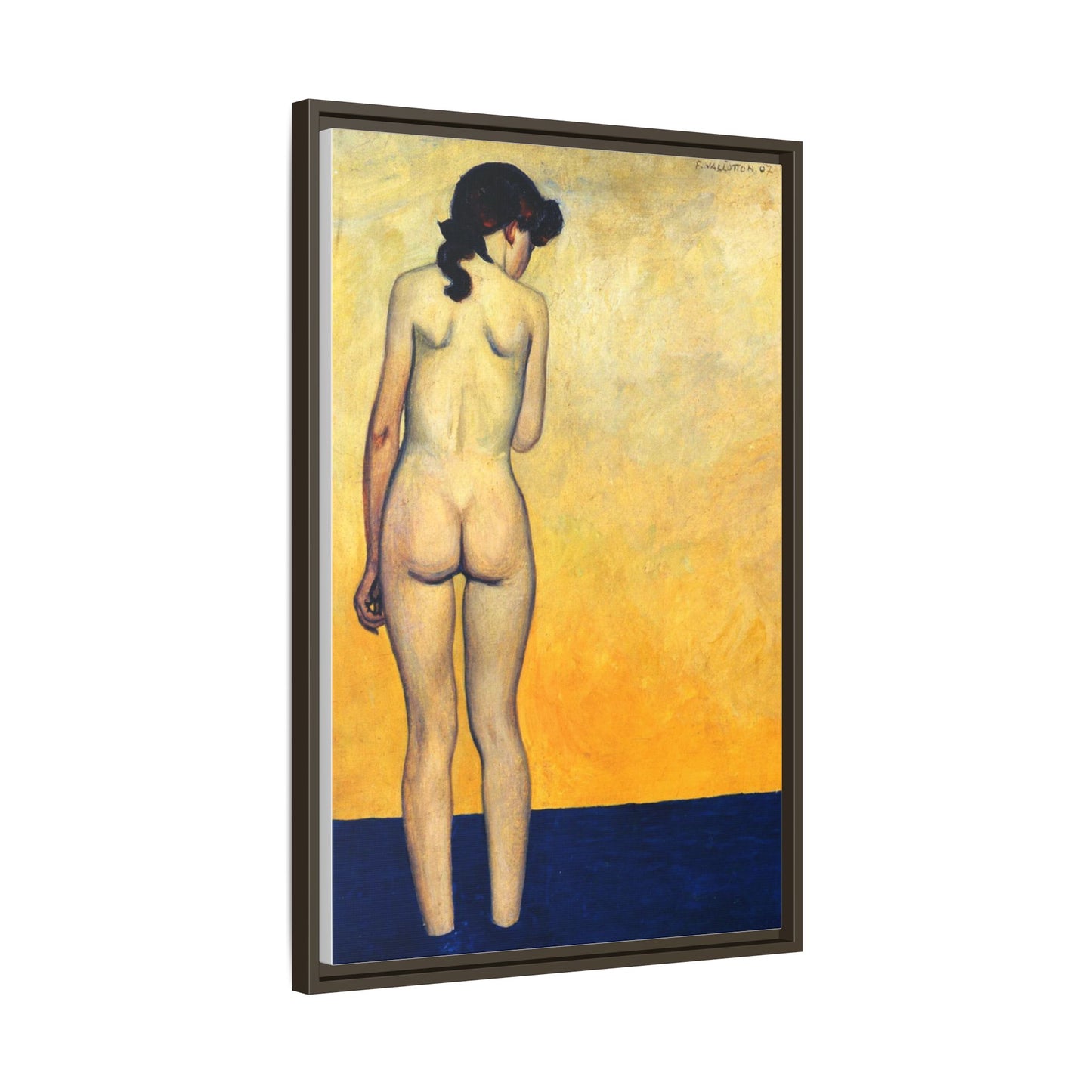 Adolescente entrant dans l'eau by Félix Vallotton Framed Matte Canvas Wall Art Print