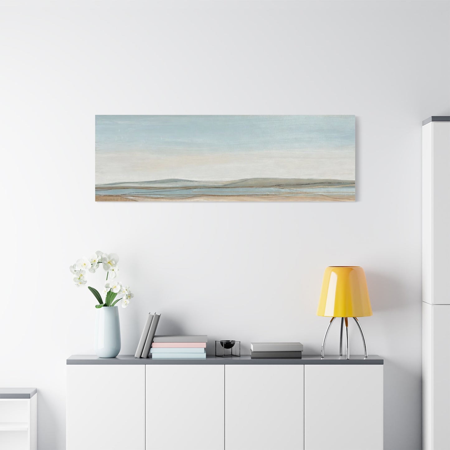 Coastal Pastel Landscape Canvas — Matte Stretched Wall Art