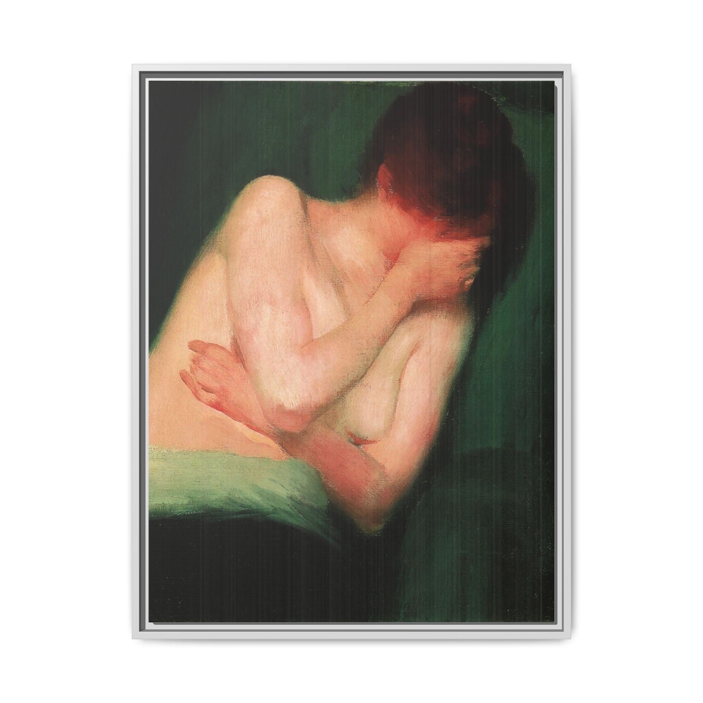 Female Nude by János Vaszary Framed Matte Canvas Wall Art Print