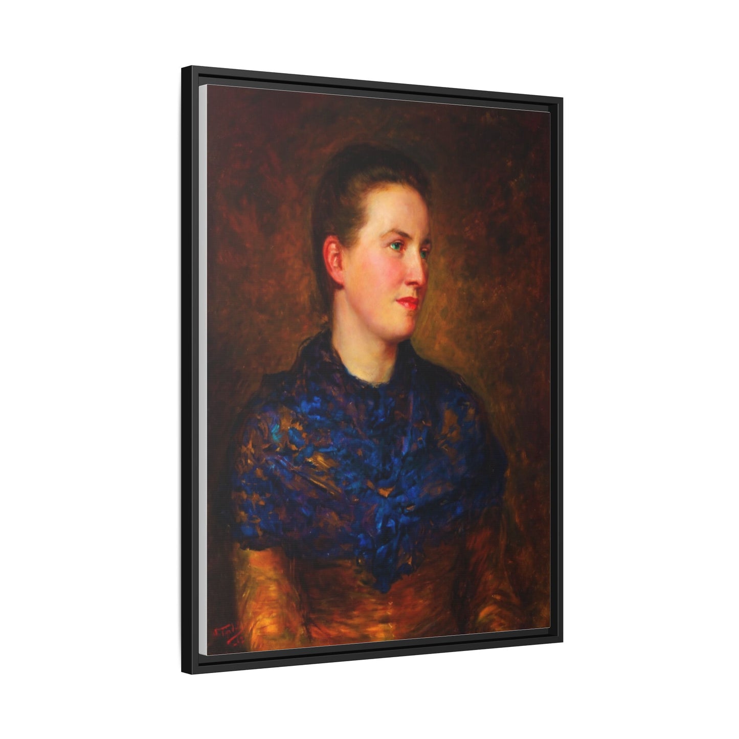 Framed Matte Canvas Portrait Print — Classic Victorian Woman Wall Art